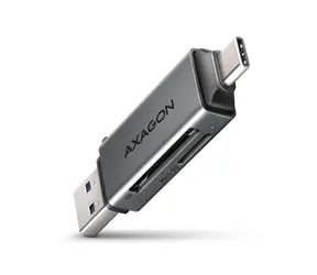 Axagon CRE-DAC, USB-C + USB-A 3.2 Gen 1 - czytnik kart MINI, 2-slotowy i lun SD/microSD, obsługa UHS-I