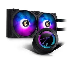 GIGABYTE AORUS WATERFEC 280 / 2x 140 mm / 36,5 dB / 83,83 CFM / 950-2150 RPM / RGB / Intel + AMD
