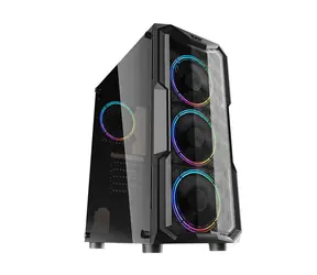 darkFlash Aquarius Akryl czarny / ATX / bez wentylatorów / 3x USB-A / strona przezroczysta / bez źródła zasilania