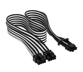 Corsair Premium Sleeved 12+4 Pin PCIe Gen5 12VHPWR czarno-biały / do 600W