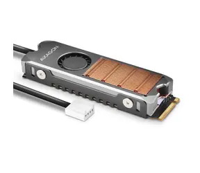 Axagon CLR-M2FAN, miedziana chłodnica z wentylatorem na jedno i dwustronny dysk SSD M.2, wysokość 13 mm