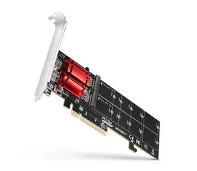 Axagon PCEM2-ND, kontroler PCIe x8 - 2x slot M.2 NVMe M-key, RAID, obsługa płyt bez bifurkacji, w zestawie. płyta długogrająca 