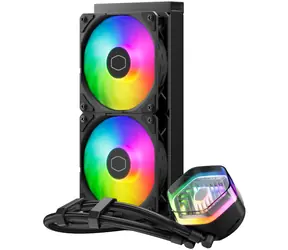 Cooler Master MasterLiquid 240 ATMOS ARGB czarny / 2x120mm / 25 dBA @ 2500 RPM / 4 pin + 4 pin 