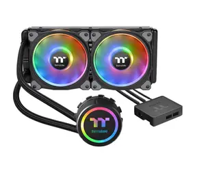 Thermaltake Floe DX RGB 240 czarny / chłodnica wodna procesora AIO / 2x 120 mm / 1500 obr./min przy 23,9 dB / 42,45 CFM