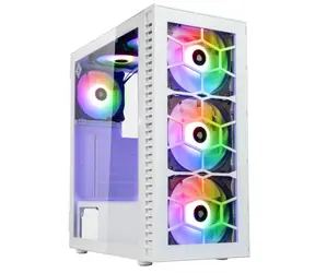 Obserwatorium Kolink HF Glass ARGB biały / ATX / 1x USB-A 3.0 / 2x USB-A 2.0 / 3x 140mm / 3x 120mm / bez źródła zasilania