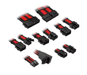 Kit przedłużacza Cable w oplocie Kolink Core Pro 12V-2x6 Typ 1 czerwono-czarny