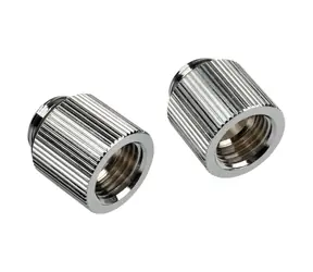 Adapter BitsPower Touchaqua prosty G1/4 cala zewnętrzny na G1/4 cala wewnętrzny 15 mm srebrny / 2 szt.