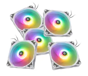 BitsPower Notos RGB PWM 5szt biały / 120mm / 28 dB przy 1800RPM / 4pin PWM + 3pin