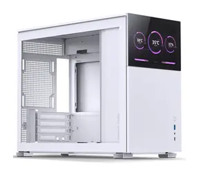 Jonsbo D31 Ekran biały / Micro-ATX / 1x USB-C 3.1 / 1x USB-A 3.0 / bez zasilacza / strona przezroczysta / wyświetlacz