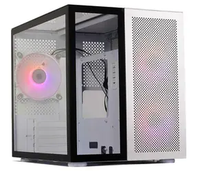 Redragon GC-588 Axe ARGB czarny / Micro ATX / 2x USB-A + 1x USB-C / bez zasilacza / strona przezroczysta