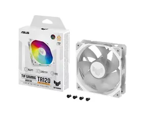 Asus TUF GAMING TR120 ARGB Reverse biały / 120 mm / Łożysko hydrauliczne / 2000 RPM / 76,3 CFM / 29 dB