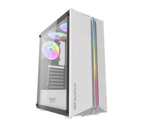 darkFlash DK151 LED biały / ATX / 3x 120 mm / 3x USB-A / strona przezroczysta / bez źródła zasilania 