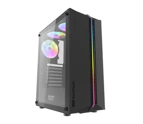 darkFlash DK151 LED czarny / ATX / 3x 120 mm / 3x USB-A / strona przezroczysta / bez źródła zasilania 