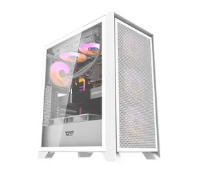 darkFlash DRX70 Mesh biały / ATX / 4X 120 mm / 2x USB-A i 1x USB-C / strona przezroczysta / bez źródła zasilania