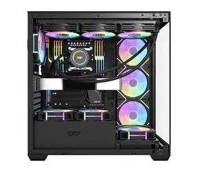 darkFlash DS900 Czarny czarny / ATX / 7x 120 mm / 2x USB-A i 1x USB-C / strona przezroczysta / bez źródła zasilania
