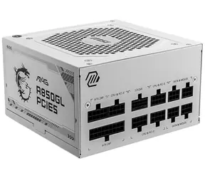 MSI MAG A850GL PCIE5 biały / 850W / 120mm / ATX3.0 / aktywny PFC / 80PLUS złoty 