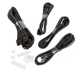 Zestaw przedłużaczy PHANTEKS X-Muster czarno-srebrny / 500mm / 1x 24-Pin / 1x 4+4-Pin / 2x 6+2-Pin