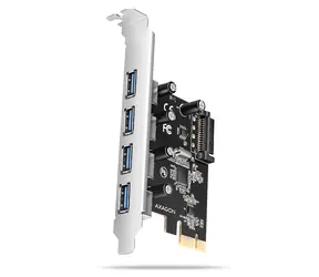 Axagon PCEU-430RS, kontroler PCIe, 4X Port USB 5Gbps, zasilacz SATA, Renesas PD720201, SP