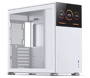Jonsbo D41 Ekran biały / ATX / 1x USB-A 3.2 / 1x USB-C 3.2 / bez zasilacza / wyświetlacz / strona przezroczysta 