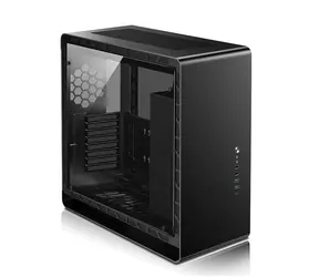 Jonsbo UMX6S TG czarny / E-ATX / 2x USB-A 2.0 / 2x USB-A 3.0 / 1x USB-C / bez źródła zasilania / strona przezroczysta 