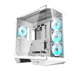 darkFlash DY470 biały / ATX / 4X 120 mm / 2x USB-A / 1x USB-C / strona przezroczysta / bez źródła zasilania 