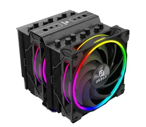 Akasa Soho H7 RGB czarny / 2x 120 mm / Łożysko hydrodynamiczne / 31,8 dB przy 2000 obr./min / 52,91 CFM / AMD + Intel