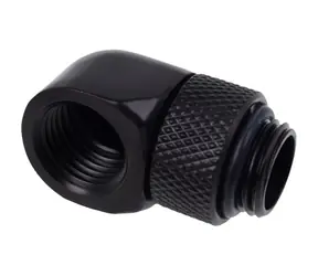Adapter kątowy L Alphacool Eiszapfen 90°, krótki 1/4", czarny
