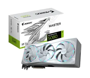 Karta GIGABYTE AORUS GeForce RTX 5080 MASTER ICE 16 GB / 2805 MHz / 16 GB GDDR7 / 256-bit / 1x HDMI + 3x DP / 850 W (16) / sprzedaż ostateczna