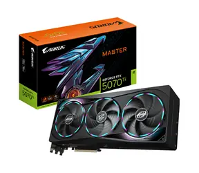 GIGABYTE AORUS GeForce RTX 5070 Ti MASTER 16 GB / 2300 MHz / 16 GB GDDR7 / 256-bit / 1x HDMI + 3x DP / 750 W (16)
