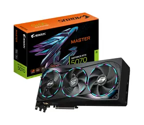 Karta graficzna GIGABYTE GeForce RTX 5070 MASTER 12 GB / 2165 MHz / 12 GB GDDR7 / 192-bit / 1x HDMI + 3x DP / 750 W (16) / sprzedaż ostateczna