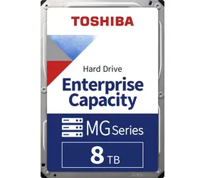 Toshiba Enterprise Pojemność MG10 8TB 512e / HDD / 3,5" / SATA 6Gbits / 512MB pamięci podręcznej / CMR / 7200 obr./min / Wewnętrzny / 5 lat