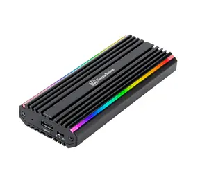 Silverstone MS13 czarny / Zewnętrzne pudełko na M.2 NVMe/SATA / 10GBps / RGB