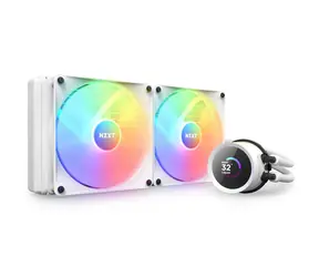 NZXT Kraken RGB 280 biały / 2x 140mm / łożysko dynamiczne / 34,48 dB przy 1500 obr./min / 90,79 CFM / AMD + Intel