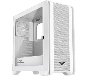 PREYON Nest Windy biały / ATX / USB-A 3.0 / USB-A 2.0 / USB-C / 4X 120mm / bez zasilacza / przezroczysty panel boczny 