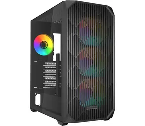 Sharkoon AK3 RGB czarny / ATX / 2x USB 3.2 / 1x USB-C / 4X 120mm / bez zasilacza / przezroczysty panel boczny