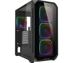 Sharkoon AK5G RGB czarny / ATX / 2x USB 3.2 / 1x USB-C / 4X 120mm / bez zasilacza / przezroczysty panel boczny