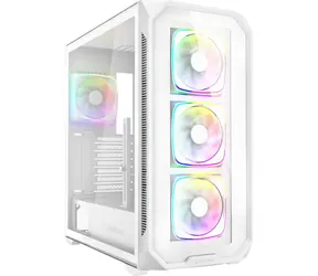 Sharkoon AK5G RGB biały / ATX / 2x USB 3.2 / 1x USB-C / 4X 120mm / bez zasilacza / przezroczysty panel boczny