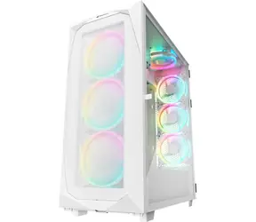 Sharkoon REV300 Biały biały / ATX / 2x USB 3.0 / 1x USB-C / 7x 120mm / bez zasilacza / przezroczysty panel boczny