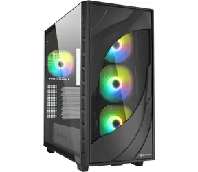 Sharkoon Rebel C80G RGB czarny / ATX / 2x USB 3.2 / 1x USB-C / 4X 120mm / bez zasilacza / przezroczysty panel boczny