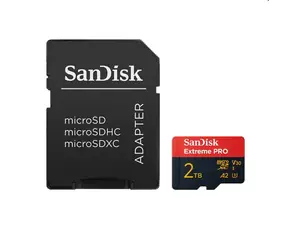 SanDisk Extreme PRO microSD 2TB + adapter / Klasa 10 / UHS-I / odczyt: do 250 MB