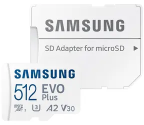 Samsung EVO PLUS microSDXC 512GB (MB-MC512SA/ EU) + adapter SD / UHS-1 / Klasa 10 / U3 / Odczyt: 160 MBps