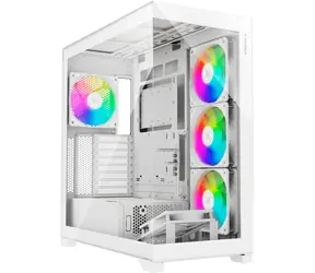 Xilence XILENT Gleam biały / ATX / 2x USB-A 3.0 / 1x USB-C 3.2 / 4X 140mm ARGB / bez zasilacza / przezroczysty panel boczny