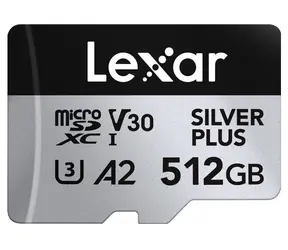 Lexar Professional SILVER PLUS microSDXC 512 GB / odczyt: 205 MBps / zapis: 150 MBps / UHS-I / V30