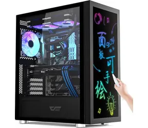 Rozpakowany - darkflash DK210 Graffiti ARGB czarny / ATX / 1x USB-A 3.0 / 2x USB-A 2.0 / bez zasilacza / przezroczysty panel boczny / rozpakowany
