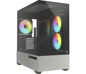 Sharkoon MK7 ARGB czarny / maATX / 2x USB-A 3.0 / 1x USB-C 3.2 / 3x 120mm ARGB / bez źródła / przezroczysta strona