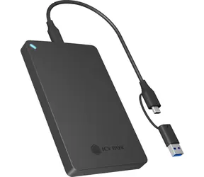 Icy Box IB-201T-CU31 czarny / obudowa zewnętrzna na dysk twardy/SSD SATA 2,5" / USB-A / USB-C 