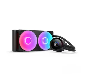 NZXT Kraken PLUS 240 V2 RGB czarny / 2 x 120 mm / łożysko dynamiczne / 31,9 dB przy 2400 obr./min / 71,47 CFM / LCD / AMD+ Intel