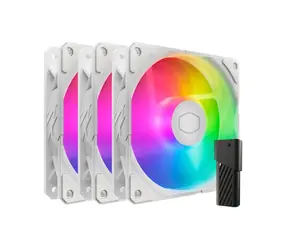 Cooler Master SickleFlow Edge 120 ARGB 3 szt., czarne / 120 mm / dynamiczne łożysko pętlowe / 32,8 dB przy 2500 obr./min / 70,7 CFM / 4-pinowe 