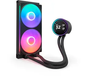 NZXT Kraken Elite 280 RGB czarny / 2 x 140 mm / łożysko dynamiczne / 34,5 dB przy 2000 obr./min / 98,61 CFM / AMD + Intel