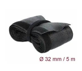 DeLock pleciona osłona na rzep czarna / 5 m x 32 mm